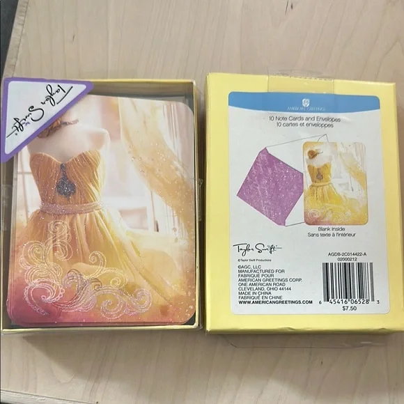 Taylor Swift | Other | Taylor Swift Yellow And Pink Dress Note Cards |  Poshmark